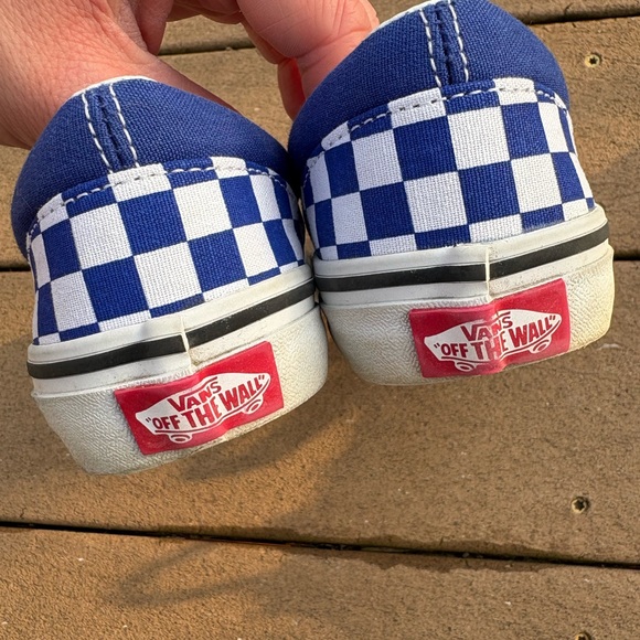 Vans Kids Blue and White Checkered Sneakers - Picture 2 of 3